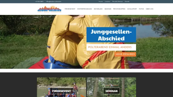 Website Screenshot: Active outdoor-unlimited GmbH - outdoor-unlimited | Events, Seminare, Betriebsausflüge in Salzburg Abtenau - Outdoor Unlimited - Date: 2023-06-15 16:02:34
