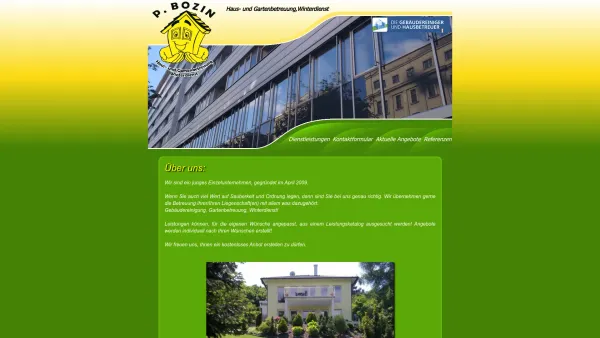 Website Screenshot: P. BOZIN Haus und Gartenbetreuung, Winterdienst Gebäudereinigung - P-Bozin - Haus- und Gartenbetreuung,Winterdienst - Date: 2023-06-23 12:08:31