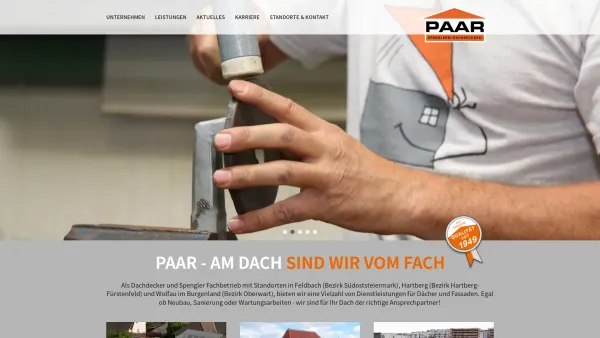 Website Screenshot: Spenglerei-Dachdeckerei PAAR GmbH - Dachdecker und Spengler Fachbetrieb Paar | Dächer und Fassaden - Date: 2023-06-23 12:08:29