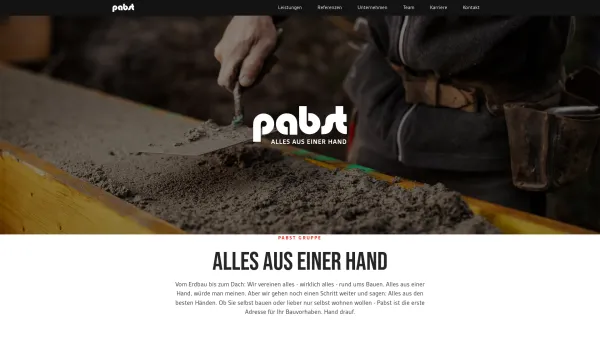 Website Screenshot: Pabst Holzverarbeitungsgesellschaft m.b.H. - Pabst GmbH | Alles rund ums Bauen aus einer Hand - Date: 2023-06-26 10:26:36
