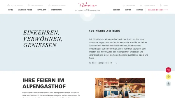Website Screenshot: Alpengasthof Pacheiner - Alpengasthof | Alpinhotel und Gasthof Pacheiner - Date: 2023-06-14 16:41:08