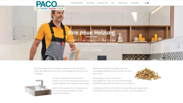 Website Screenshot: Paco Installations Gesellschaft Intro - 1a-Installateur PACO - über 40 Jahre Know How in 1140 Wien - Date: 2023-06-23 12:08:34