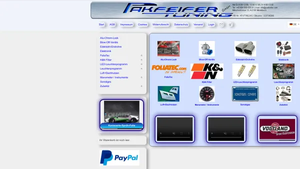 Website Screenshot: pakfeifer.comto the new Webshop! - Pakfeifer Tuning GmbH - Date: 2023-06-14 10:44:17