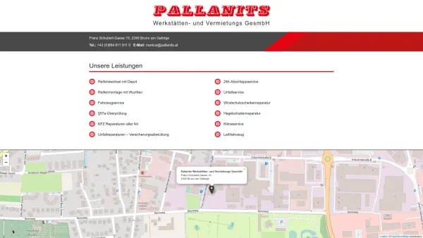 Website Screenshot: Pallanits Gesellschaft Seitentitel - Markus Pallanits - Werkstätten- und Vermietungs GesmbH - Date: 2023-06-23 12:08:34