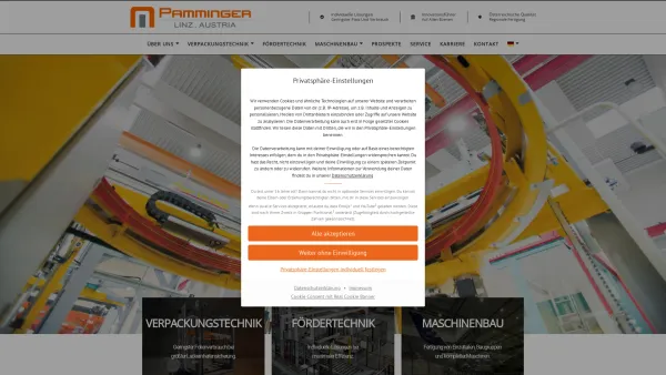 Website Screenshot: Pamminger Maschinenbau Gesellschaft m.b.H. & Co.KG. - Experte für Verpackungstechnik | Fördertechnik | Maschinenbau - Date: 2023-06-23 12:08:34