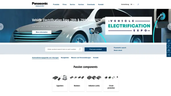 Website Screenshot: Panasonic Electric Works Austria GmbH - Panasonic Industry Europe GmbH | Industry Sector Partner - Date: 2023-06-23 12:08:34