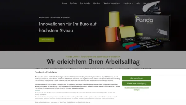 Website Screenshot: Panda Office GmbH - Panda Office GmbH - Innovativer Bürobedarf & Schreibwaren - Date: 2023-06-26 10:26:38
