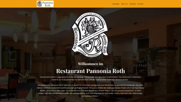 Website Screenshot: Restaurant Pannonia - Pannonia Roth - Startseite - Date: 2023-06-23 12:08:37