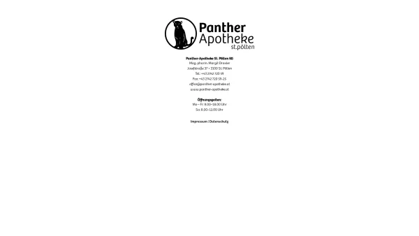Website Screenshot: Panther-Apotheke Mag. pharm. Margarete Breyha St. Pölten - Panther Apotheke - Date: 2023-06-14 10:44:17