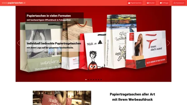 Website Screenshot: GWV Geschenk und Werbeartikel Vertriebsgesellschaft m.b.H. - papiertaschen.at - Papiertragetaschen bedrucken lassen - Date: 2023-06-14 10:36:56