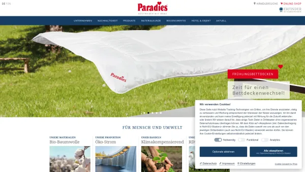 Website Screenshot: Paradies Immobilien Ges.m.b.H. - Paradies Betten – Marke, Qualität, Online-Shop - Date: 2023-06-15 16:02:34