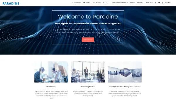 Website Screenshot: Paradine GmbH - Paradine • Master Data Management - Date: 2023-06-23 12:08:37