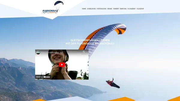 Website Screenshot: Paragliding Österreich Flugschule Wildschönau - Flugschule Wildschönau - Date: 2023-06-23 12:08:37