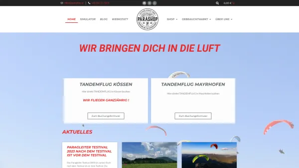 Website Screenshot: Gasteiger Fluggeräte Gesellschaft TITEL - Parashop - Gleitschirm Store Kössen - Date: 2023-06-23 12:08:37