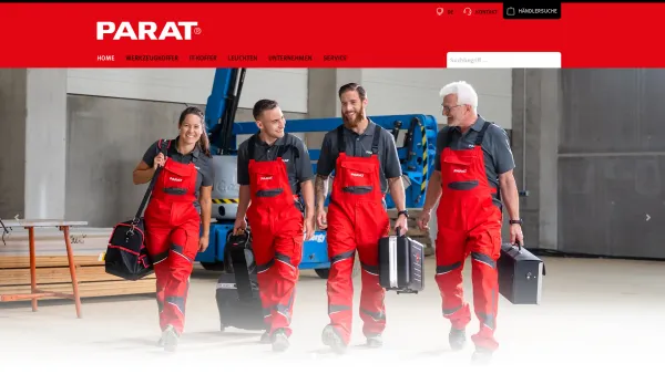 Website Screenshot: PARAT - PARAT: Premium-Hersteller für Werkzeugkoffer, It-Koffer und Leuchten - Date: 2023-06-23 12:08:37