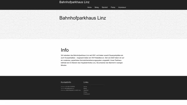 Website Screenshot: Bahnhofparkhaus Linz Kreilmeier u. Partner GmbH. , Gärtnerstr. 16, 4020 Linz - Bahnhofparkhaus Linz - Date: 2023-06-23 12:08:35