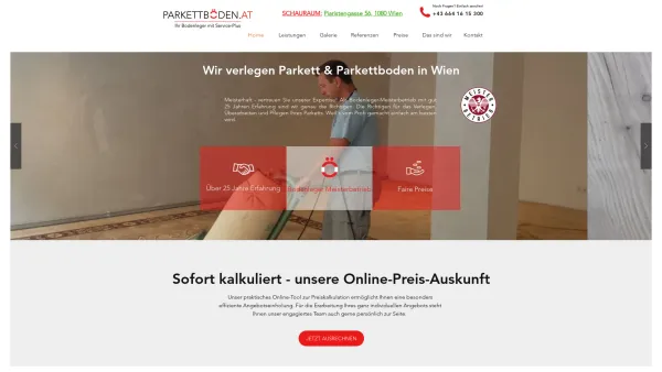 Website Screenshot: Tschiggerl Parkett GmbH&CO KG Fachmann für Parkettböden schleifen versiegeln und Neuverlegung - Parkettböden.at | Wir verlegen und schleifen Parkett in Wien. - Date: 2023-06-23 12:08:40