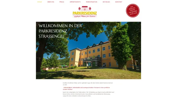 Website Screenshot: Parkresidenz - HOME - Parkresidenz - StraßengelParkresidenz – Straßengel - Date: 2023-06-15 16:02:34