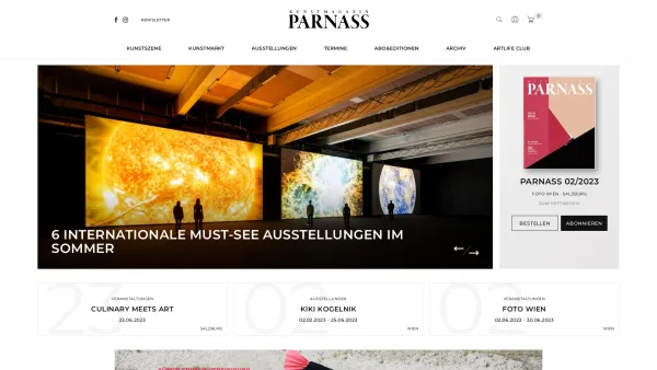 Website Screenshot: PARNASS Österreichs renommierte Kunstzeitschrift - Kunst und Galerien - PARNASS Kunstmagazin - Date: 2023-06-23 12:08:40