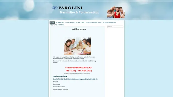 Website Screenshot: Nachhilfe  Förderinstitut Parolini - PAROLINI - Nachhilfe- & Förderinstitut - Home - Date: 2023-06-15 16:02:34