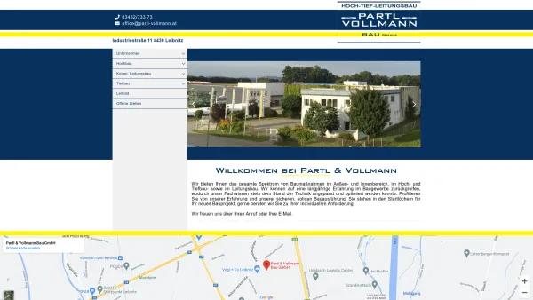 Website Screenshot: Partl Vollmann Bau Ihre Domain - Partl und Vollmann - Hoch- Tief- und Leitungsbau in Leibnitz - Partl & Vollmann Bau GmbH - Date: 2023-06-23 12:08:40