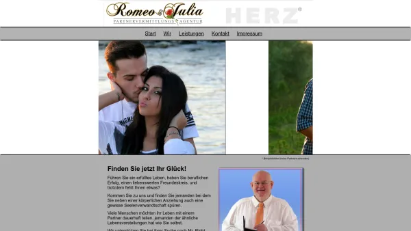 Website Screenshot: Partnervermittlung Graz www.partnervermittlung.at - Partnervermittlung Romeo und Julia - Seit 1995 ein Herz für die Liebe. - Date: 2023-06-15 16:02:34