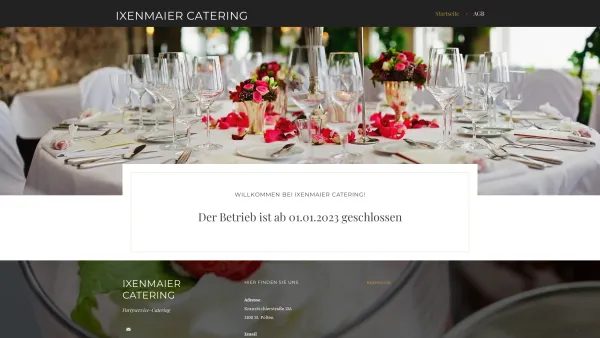 Website Screenshot: Party-Service-Catering Ixenmaier &. Forstner Ges.m.b.H. - Ixenmaier Catering – Partyservice-Catering - Date: 2023-06-15 16:02:34