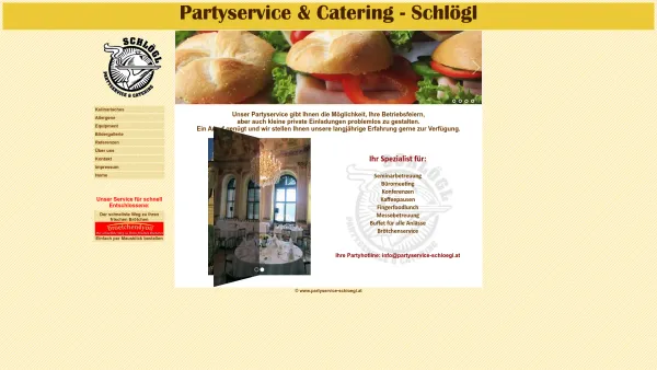 Website Screenshot: Partyservice Schlögl&Co GmbH - Herzlich Willkommen bei Partyservice Schl?gl - Date: 2023-06-14 10:44:20