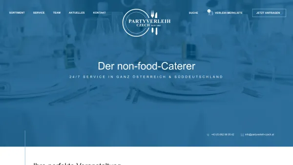 Website Screenshot: Partyverleih Czech GmbH - Partyverleih Czech - Ihr Non-Food-Caterer in Salzburg und Klagenfurt - Date: 2023-06-23 12:08:40