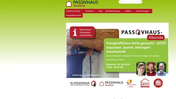 Website Screenshot: Passivhaus Austria - Start - Date: 2023-06-23 12:08:40