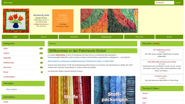 Website Screenshot: Patchwork Stube Gerlinde Fürstner, Aflenz Kurort - Patchwork-Stube Gerlinde Fürstner, Aflenz Kurort - Date: 2023-06-23 12:08:40