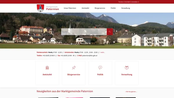 Website Screenshot: Marktgemeinde Paternion - Marktgemeinde Paternion - Geko digital - Date: 2023-06-23 12:08:40