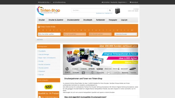 Website Screenshot: TSH Group KG - Tinten-Shop - Ihr Online-Shop für Druckerpatronen, Toner, Farbbänder und Zubehör - Date: 2023-06-23 12:08:40