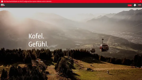 Website Screenshot: Patscherkofelbahnen Ges.m.b.H. & Co. KG - Start | Innsbruck Patscherkofel - Date: 2023-06-23 12:08:43