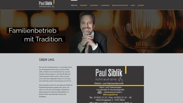 Website Screenshot: Ing. Paul Siblik GmbH Co - Paul Siblik – Elektrotechnik, Netzwerktechnik Wien – Elektrotechnik, Netzwerktechnik - Date: 2023-06-23 12:08:43