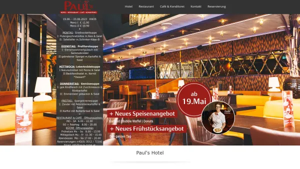 Website Screenshot: PAULS HOTEL Cafe Konditorei Bistro - Paul´s Hotel Nähe Red Bull Ring - Date: 2023-06-23 12:08:43