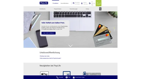 Website Screenshot: PayLife Bank GmbH Seit 30 Jahren Marktführer und die Nummer 1 in Österreich rund um bargeldloses Bezahlen - Home – Willkommen in der Welt des Bezahlens - Date: 2023-06-23 12:08:43
