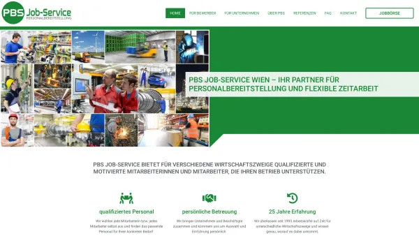 Website Screenshot: PBS Job-Service Personalbereitstellung GesmbH - PBS Job-Service Wien: Personalbereitstellung und Zeitarbeit - Date: 2023-06-23 12:08:43