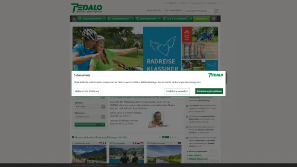 Website Screenshot: PEDALO Touristik GmbH - PEDALO Radreisen - seit 30 Jahren perfekt organisiert - Date: 2023-06-14 10:44:20