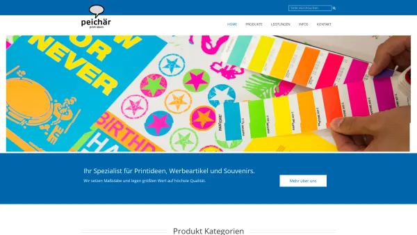 Website Screenshot: peichär print ideen - Druckdienstleistungen & Werbeartikel: Fullservice, Beratung, Großhandel - Date: 2023-06-23 12:08:46