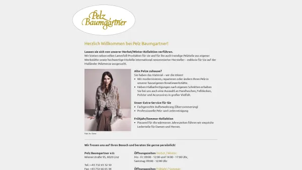 Website Screenshot: bei Pelz Baumgartner - Pelz Baumgartner Linz - Date: 2023-06-14 10:44:20