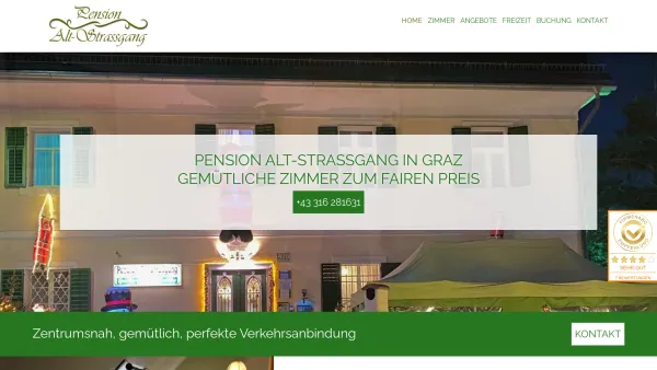 Website Screenshot: der Pension - Pension Alt-Straßgang | Graz | gemütliche Zimmer - Date: 2023-06-23 12:08:46