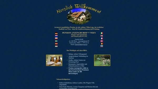 Website Screenshot: Pension Anzengruber Wien Zimmer & Apartments - Wien Pension Anzengruber: Pension Zimmer Unterkunft in Wien - Date: 2023-06-23 12:08:46