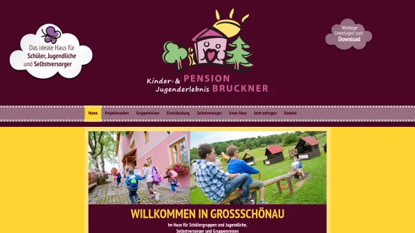 Website Screenshot: Pension Bruckner Wohlfühlen Großschönau Waldviertel - Pension BRUCKNER- Das ideale Haus für Gruppenausflüge und Schullandwochen - Date: 2023-06-23 12:08:46