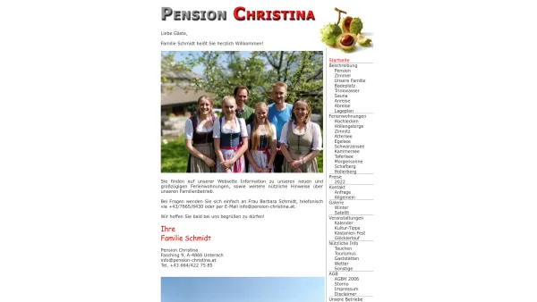 Website Screenshot: Pension Haus Christina - Pension Christina • Ferienwohnungen & Zimmer in Unterach am Attersee (Österreich) - Date: 2023-06-23 12:08:49