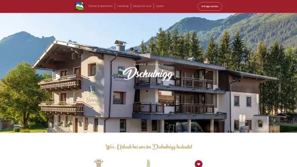 Website Screenshot: Kerrer Pension Dschulnigg - Urlaub in den Bergen | Haus Dschulnigg | Salzburg - Date: 2023-06-23 12:08:49