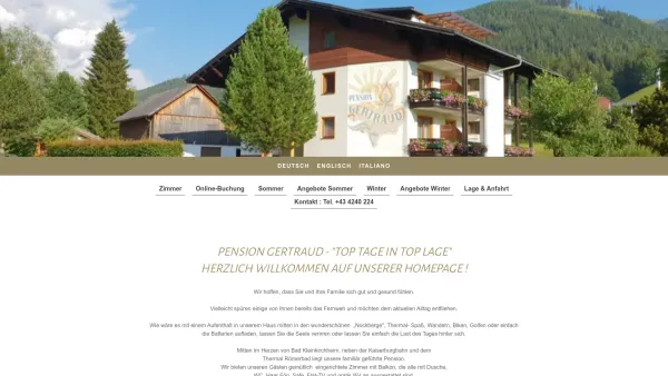 Website Screenshot: Haus Pension Gertraud Hotel Garni Bad KleinkirchhePension Mountainbiken Skifah - Pension Gertraud - Pension Gertraud - Date: 2023-06-23 12:08:49