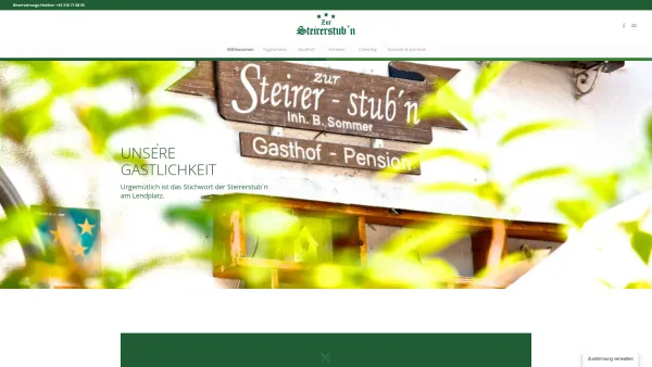 Website Screenshot: *** Gasthof Pension Zur Steirerstubn - Steirerstubn – Gasthof und Pension am Lendplatz - Date: 2023-06-23 12:08:49