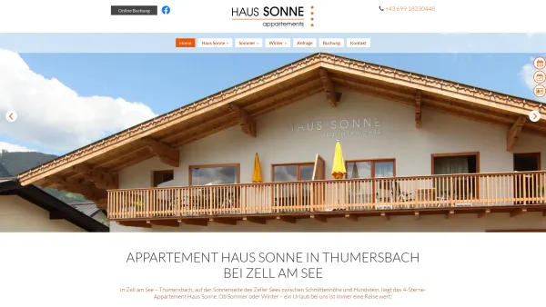 Website Screenshot: Sport Pension Gruber*** - Appartement Zell am See - Appartement Haus Sonne - Date: 2023-06-23 12:08:49