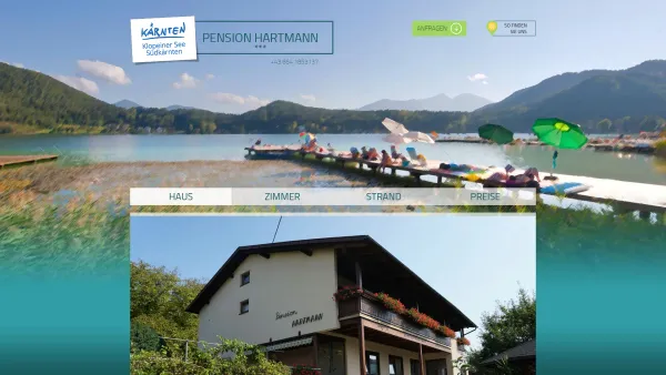 Website Screenshot: Früstückspension Hartmann - Pension Hartmann - Home - Date: 2023-06-14 10:44:20